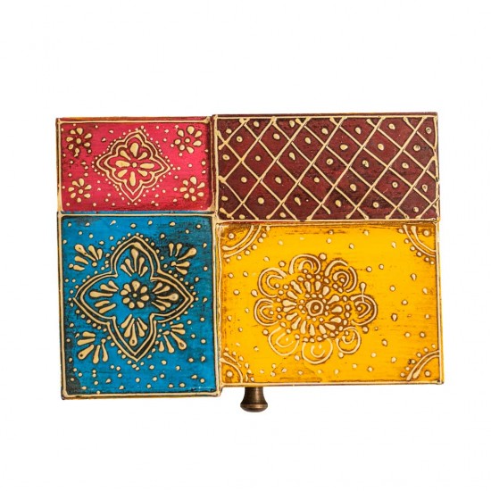 Colorful Oriental jewellery box And Organizer 7.5 x 9 inch  
