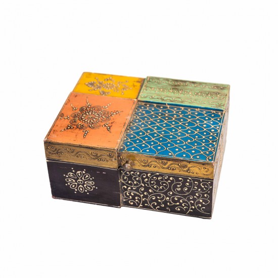 Colorful Oriental jewellery box  (set of two)