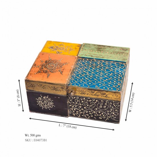 Colorful Oriental jewellery box  5.5 x 7 inch  