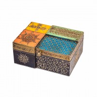 Colorful Oriental jewellery box  7.5 x 9 inch  