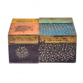 Colorful Oriental jewellery box  7.5 x 9 inch  