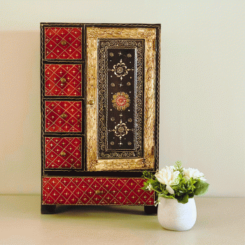 Traditional hand painted wooden cabinet