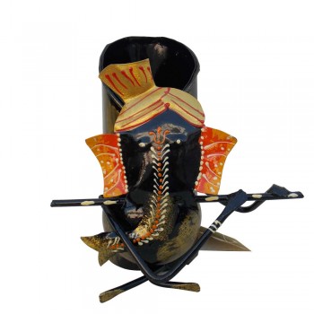 Ganesha Pen Stand / Flower Vase - Iron/ Painted