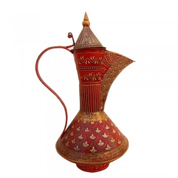 Hand Painted Iron Surahi - Show Piece Red