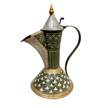Hand Painted Iron Surahi - Show Piece Green