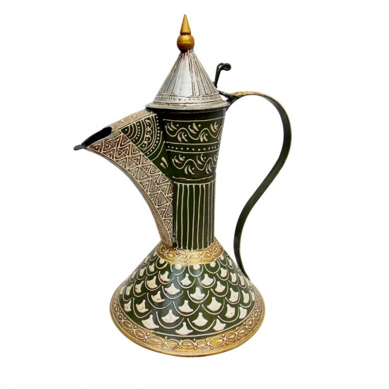 Hand Painted Iron Surahi - Show Piece Green
