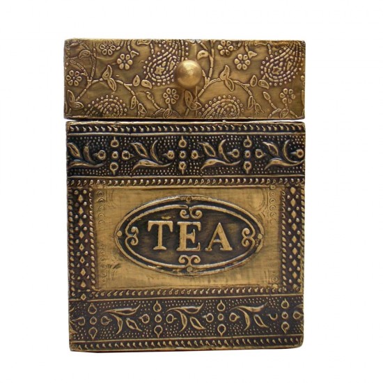 Embossed Brass Tea Box