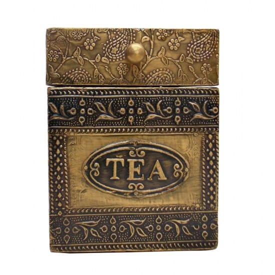 Embossed Brass Tea Box Embossed Brass Tea Box