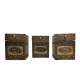 Embossed Brass Art Wooden Tea-Coffee-Sugar Container Box - Full Brass (Set of Three) Embossed Brass Art Wooden Tea-Coffee-Sugar Container Box - Full Brass (Set of Three)