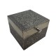 Antique Finished Square Box- Embossed White Metal Artwork on wood - 4 x 4 Inches Antique Finished Square Box- Embossed White Metal Artwork on wood - 4 x 4 Inches