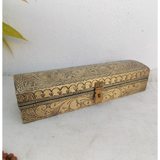 Embossed Brass Art Mangal Sutra Box