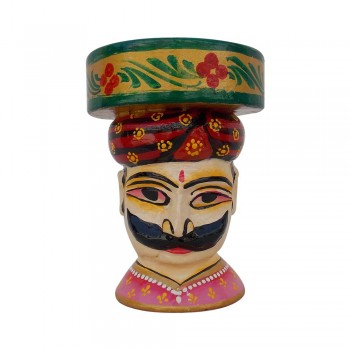 Painted Babla Candle Stand 6 Inch