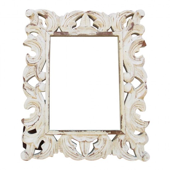 Flower Cut Photo Frame - Distress White Flower Cut Photo Frame - Distress White