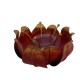 Iron Red Lotus with Glass Votive- Festive Decor Iron Red Lotus with Glass Votive- Festive Decor