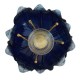 Iron Blue Lotus with Glass Votive- Festive Decor