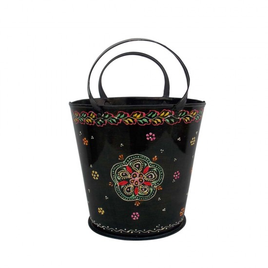 Iron Painted Bucket - ht 10 inches