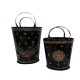 Iron Painted Bucket - Set of Two Iron Painted Bucket - Set of Two