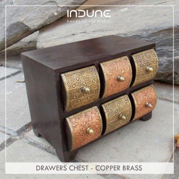 6 Drawers Chest - Copper Brass