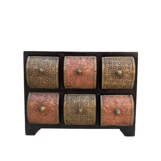 6 Drawers Chest - Copper Brass