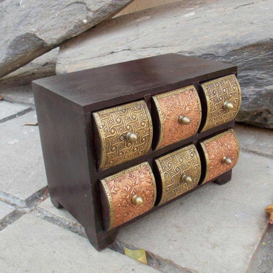 6 Drawers Chest - Copper Brass 6 Drawers Chest - Copper Brass