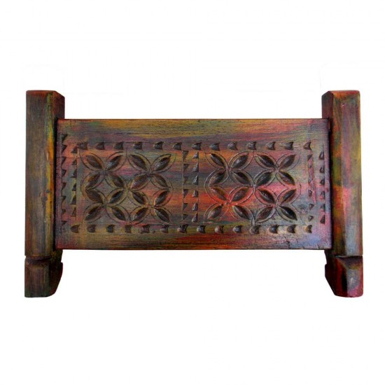 Two Partitioned Carved Wooden Box Two Partitioned Carved Wooden Box