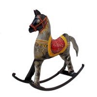 Painted Rocking Horse - Table Decor Showpiece