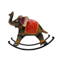 Painted Rocking Elephant - Table Decor Showpiece