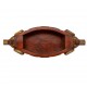 Two Elephant Head Fruit Bowl  - Embossed Brass Art on Red Polish
