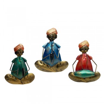 Iron Craft Wall Decor Rajasthani Musician - Set of Three