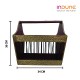 Dark Walnut Polished Wood & Iron Craft Magazine Basket - Embellished with Embossed Brass Artwork Dark Walnut Polished Wood & Iron Craft Magazine Basket - Embellished with Embossed Brass Artwork