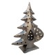 Silver Polished Iron Craft Christmas Tree Showpiece cum T-Lite Holder - 12 Inch