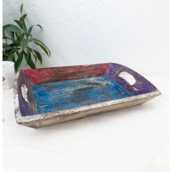 Multicolored Distress Tray - 17 x 12 Inches Multicolored Distress Tray - 17 x 12 Inches