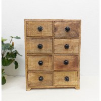 Raw Wood Mini Chest of 8 Drawers