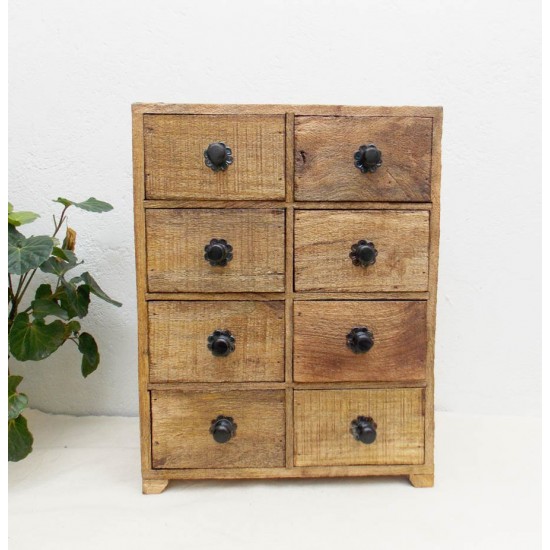 Raw Wood Mini Chest of 8 Drawers Raw Wood Mini Chest of 8 Drawers