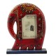 Wooden Elephant Photo Frame with Stand - Unsophisticated Red Wooden Elephant Photo Frame with Stand - Unsophisticated Red
