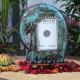 Wooden Elephant Photo Frame with Stand - Unsophisticated Rustic Blue Wooden Elephant Photo Frame with Stand - Unsophisticated Rustic Blue
