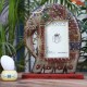 Wooden Elephant Photo Frame with Stand - Unsophisticated Rough Cream-Grey Wooden Elephant Photo Frame with Stand - Unsophisticated Rough Cream-Grey