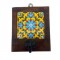 Wooden Single Hook With Ceramic Tile (Mix-Assorted Colour)