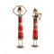 Tribal Women at Farm - Red (Set of Two)