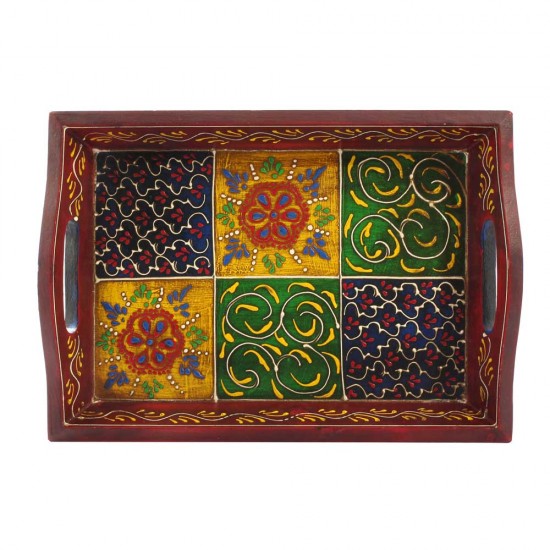 Hand Painted Wooden Serving Tray Hand Painted Wooden Serving Tray