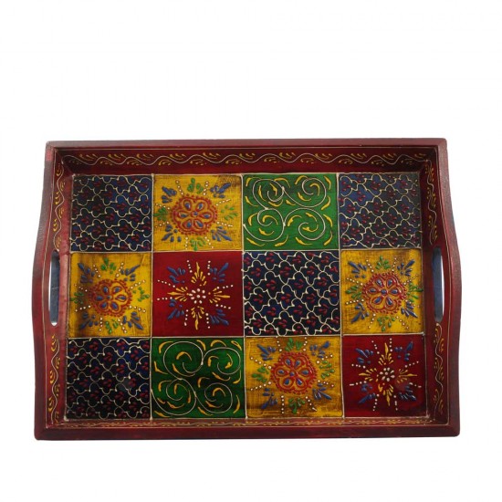 Hand Painted Wooden Serving Tray Hand Painted Wooden Serving Tray