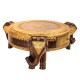 Wooden Three Elephant Chowki with Drawer - Brass Art (Dia- 16 inches)