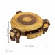 Wooden Three Elephant Chowki with Drawer - Brass Art (Dia- 16 inches) Wooden Three Elephant Chowki with Drawer - Brass Art (Dia- 16 inches)