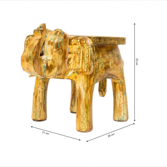 Wooden Elephant Bass Art - Distressed Cream Wooden Elephant Bass Art - Distressed Cream