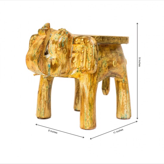 Wooden Elephant Bass Art - Distressed Cream Wooden Elephant Bass Art - Distressed Cream