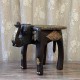 Wooden Elephant Embossed Brass Art