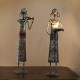 Tribal Women at Farm - Silver Colour, Set of Two, Iron Tribal Women at Farm - Silver Colour, Set of Two, Iron