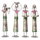 Tribal Women at Farm - Silver Colour, Set of Four, Iron Tribal Women at Farm - Silver Colour, Set of Four, Iron