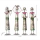 Tribal Women at Farm - Silver Colour, Set of Four, Iron Tribal Women at Farm - Silver Colour, Set of Four, Iron
