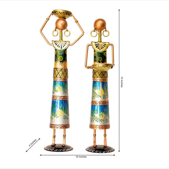 Tribal Women at Farm - Blue (Set of Two) Tribal Women at Farm - Blue (Set of Two)